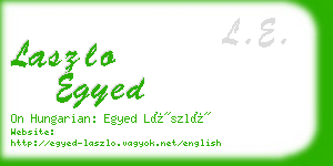 laszlo egyed business card